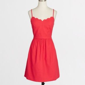 J crew scalloped cami dress California poppy